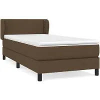 vidaXL Boxspring met matras stof donkerbruin 100x200 cm