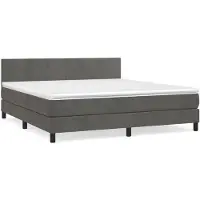 vidaXL Boxspring met matras fluweel donkergrijs 180x200 cm