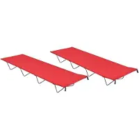 vidaXL Campingbedden 2 st 180x60x19 cm oxford stof en staal rood