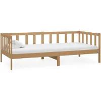vidaXL Bedbank massief grenenhout honingbruin 90x200 cm