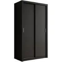 Meubella Kledingkast mat zwart - 120x62x215 - Kleerkast schuifdeur