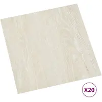 vidaXL Vloerplanken 20 st zelfklevend 1,86 m² PVC crèmekleurig