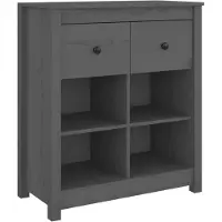 vidaXL Dressoir, grijs, 70x35x80 cm, massief grenenhout
