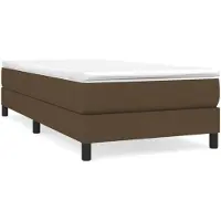 vidaXL Boxspring met matras stof donkerbruin 100x200 cm