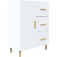 vidaXL Dressoir 69,5x34x90 cm bewerkt hout wit