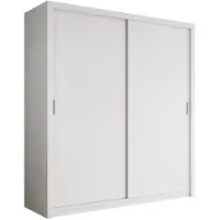 Meubella Kledingkast wit - 200x62x215 -Garderobekast met schuifdeuren