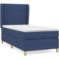vidaXL Boxspringbed met matras, blauw, 90x190 cm, gestoffeerd