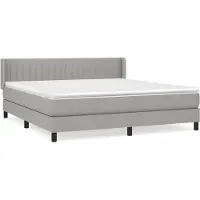 vidaXL Boxspringbed met matras, lichtgrijs, 160x200 cm, gestoffeerd