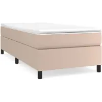 vidaXL Boxspring bed kunstleer cappuccinokleurig 90x190 cm