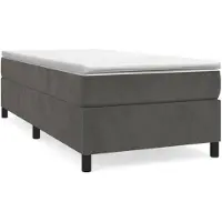 vidaXL Boxspring bed 90x200 cm fluweel donkergrijs