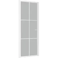 vidaXL Binnendeur 83x201,5 cm matglas en aluminium wit