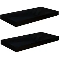 vidaXL Wandschappen zwevend 2 st 50x23,5x3,8 cm MDF hoogglans zwart