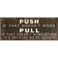 Clayre & Eef Tekstbord 50x20 cm Bruin Wit Ijzer Rechthoek Work Wandbord Bruin Wandbord