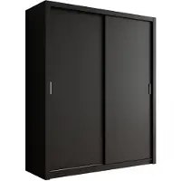 Meubella Kledingkast mat zwart - 180x62x215 - Kleerkast schuifdeuren