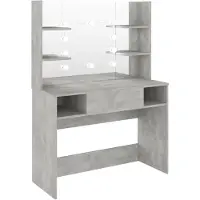 vidaXL Kaptafel met LED-verlichting 100x40x135 cm MDF betongrijs