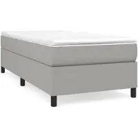 vidaXL Boxspringbedframe, lichtgrijs, 90x200 cm, gestoffeerd