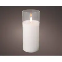 Lumineo LED kaars | glas & wax | wit/warm wit | ø7,5x17,5cm