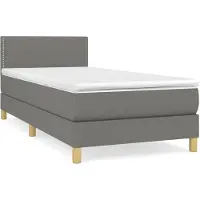 vidaXL Boxspring met matras stof donkergrijs 80x200 cm