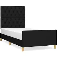 vidaXL Bedframe zonder matras, zwart, 80x200 cm, stof