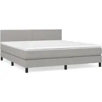 vidaXL Boxspring met matras stof lichtgrijs 180x200 cm