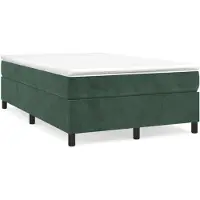 vidaXL Boxspring met matras fluweel donkergroen 120x200 cm