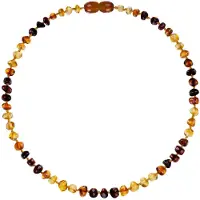 ForDig Wild Sun Barnsteen Ketting Kind - Amber Ketting - Baltische Barnsteen – 36 cm – Rainbow Colour