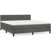vidaXL Boxspring met matras fluweel donkergrijs 180x200 cm