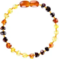 ForDig Wild Sun Barnsteen Armband Volwassene - Amber Enkelbandje Kind - Baltische Barnsteen – 19 cm - Rainbow