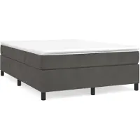 vidaXL Boxspring bed 140x200 cm fluweel donkergrijs