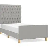 vidaXL Bedframe zonder matras, lichtgrijs, 100x200 cm, stof