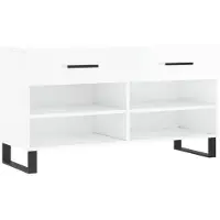 vidaXL Schoenenbank 102x35x55 cm bewerkt hout hoogglans wit