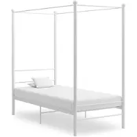 vidaXL Hemelbedframe metaal wit 100x200 cm