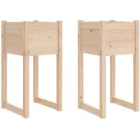 vidaXL Plantenbakken 2 st 40x40x81 cm massief grenenhout