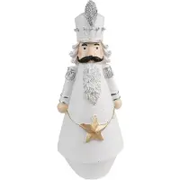 Clayre & Eef Kerstdecoratie Notenkraker 24 cm Wit Polyresin Wit