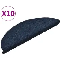 vidaXL Trapmatten zelfklevend 10 stuks 56x17x3 cm marineblauw halfrond
