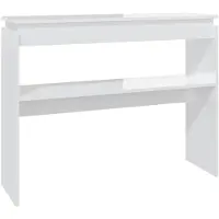 vidaXL Wandtafel 102x30x80 cm bewerkt hout hoogglans wit