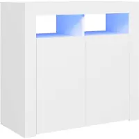 vidaXL Dressoir met LED-verlichting 80x35x75 cm wit
