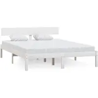 vidaXL Bedframe massief grenenhout wit 160x200 cm