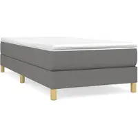 vidaXL Boxspring bed 90x200 cm stof donkergrijs