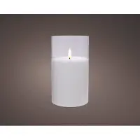 Lumineo Led kaars | 13 cm | (In glas, Timer, Wit)