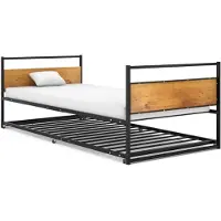 vidaXL Uitschuifbed, zwart, metaal, 90x200 cm