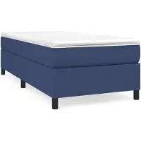vidaXL Boxspring met matras stof blauw 100x200 cm
