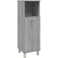 vidaXL Badkamerkast 30x30x95 cm bewerkt hout grijs sonoma eikenkleurig