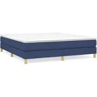 vidaXL Boxspring met matras stof blauw 180x200 cm