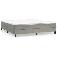 vidaXL Boxspringbedframe, lichtgrijs, 160x200 cm, fluweel