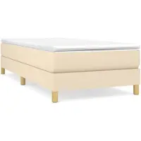 vidaXL Boxspring bed 100x200 cm stof crèmekleurig