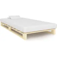 vidaXL Bedframe pallet massief grenenhout 100x200 cm