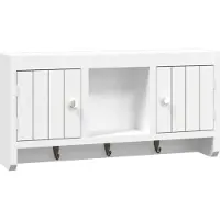 vidaXL Sleutelkastje 40x8,5x20 cm bewerkt hout en staal wit
