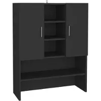 vidaXL Wasmachinekast 70,5x25,5x90 cm zwart