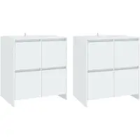 vidaXL Dressoirs 2 st 70x41x75 cm bewerkt hout wit
